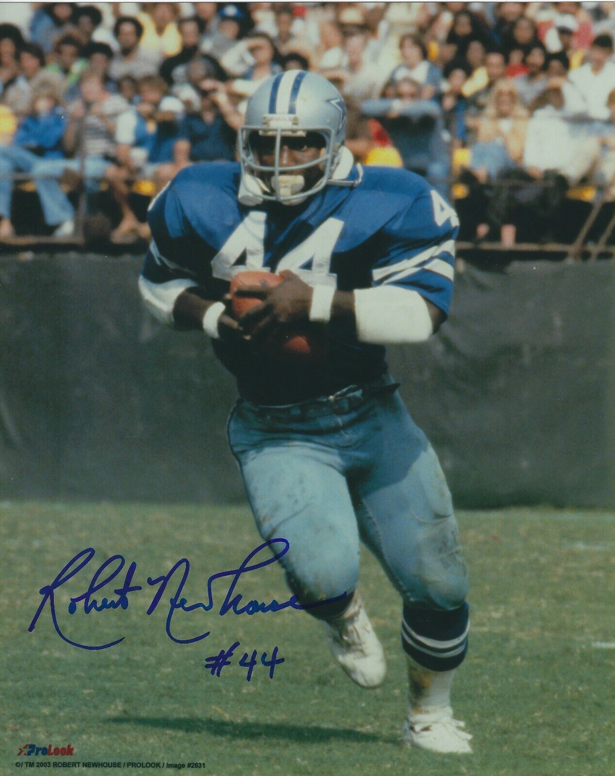 Autographed ROBERT NEWHOUSE Dallas Cowboys 8x10 Photo Poster painting w/COA