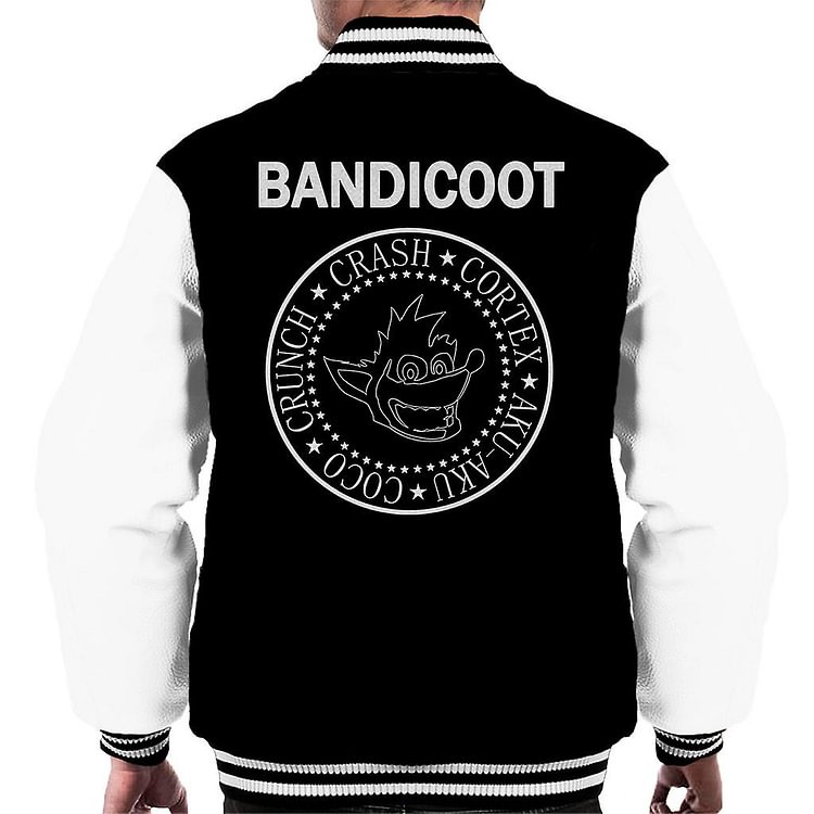 Crash Bandicoot Ramones Logo Men's Varsity Jacket