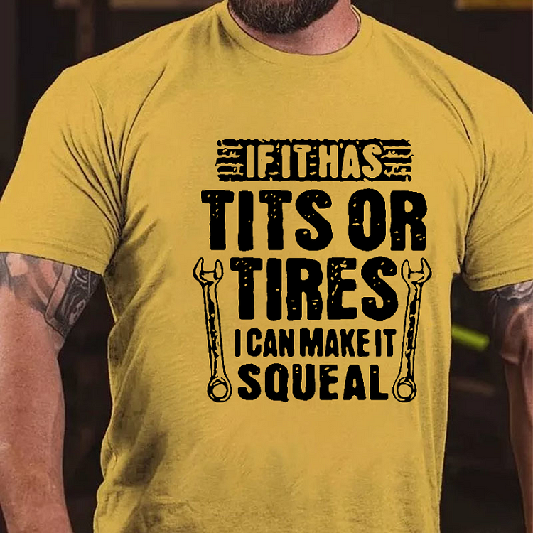 Ifit Has Tits Or Tires I Can Make It Squeal Funny Men's T-shirt