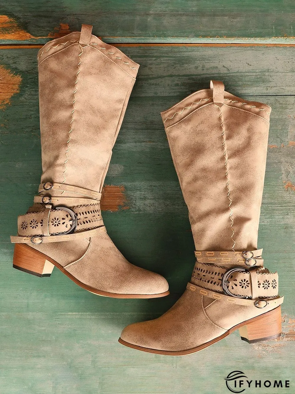 Daily Hollow-Out Spring Fall Cowboy Boot | IFYHOME