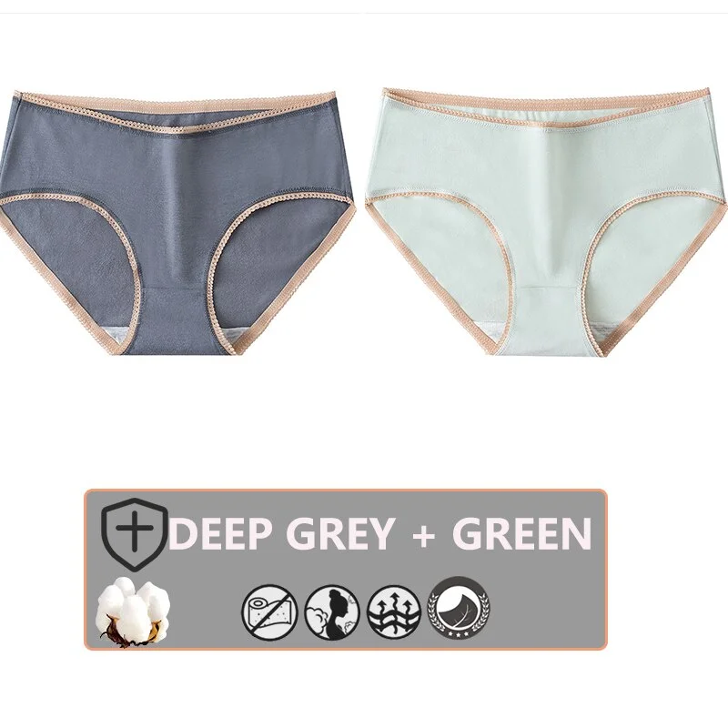 FINETOO 2PCS/Set Cotton Panties Women Sexy Underwear For Girl Lingerie Lady Cute 8 Solid Candy Colors Pantys Woman Female Briefs