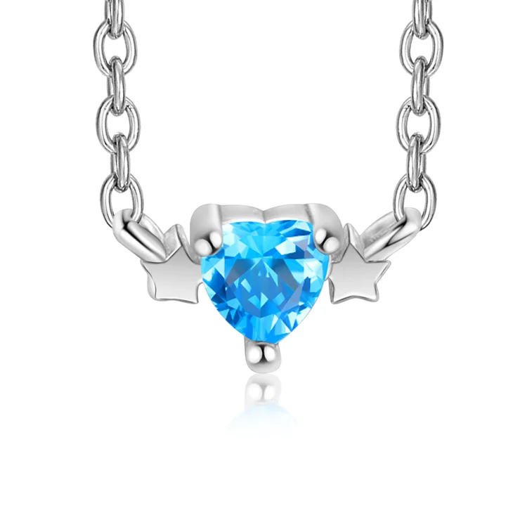 Personalized Women's Pendant Necklace Customized 1 Heart-shaped Birthstone Necklace Birthday Gift for Her