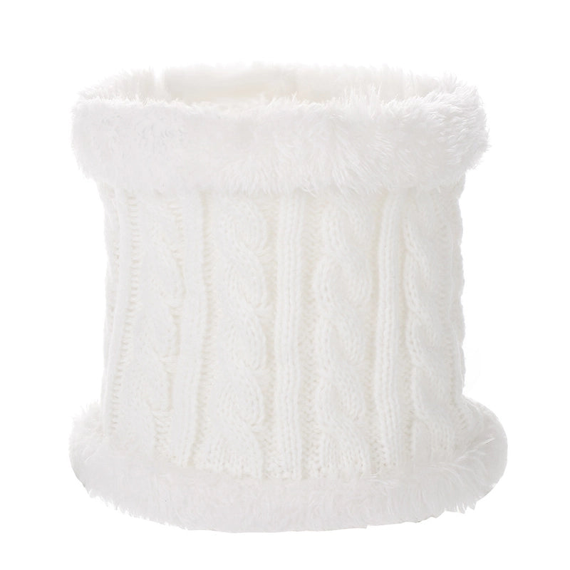 Autumn And Winter Children’s Thickened Wool Hat Ear Double Hair Ball Warm Ear Protection Knitted Hat Set With Standard Solid Color Hat