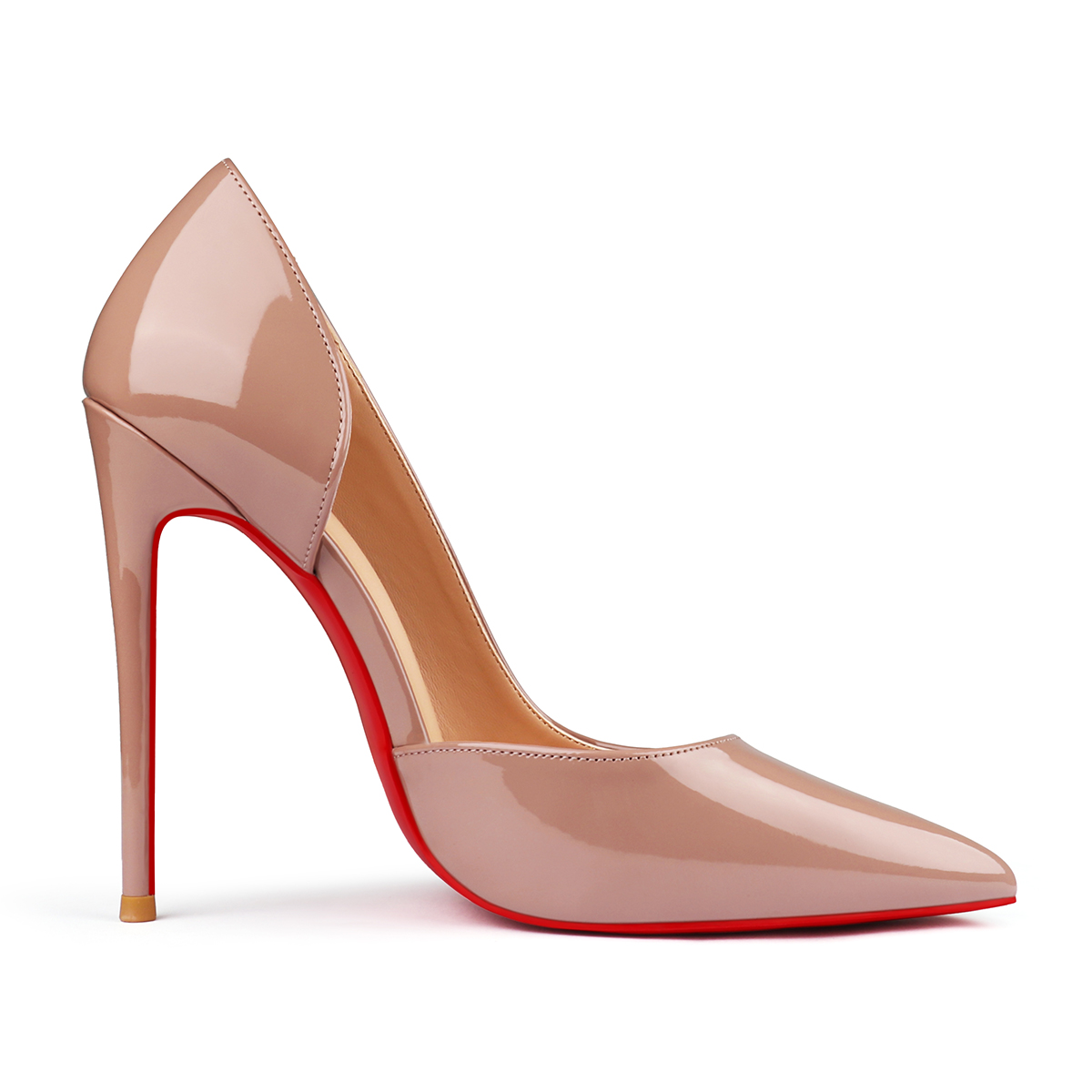 120mm Women's Classic Pumps Patent Closed Pointed Toe Bridal Wedding Party Red Bottom-MERUMOTE