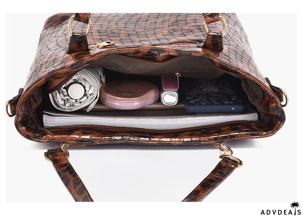 Fashionable crocodile pattern six-piece bag retro portable pillow bag one-shoulder Messenger large-capacity women's bag