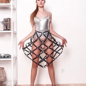 pornhint Pornhint Harness skirt, BDSM Skirt, Leather skirt women, Fetish skirt, Festival skirts women, Leather bondage skirt, Cage skirt, Mature