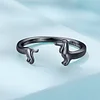 Dachshund Dog Cuff Ring 925 Sterling Silver