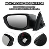 MOFOAP Driver Side Mirror Compatible With 2016 2017 2018 2019 2020 2021 Honda Civic Coupe Sedan Hatchback,Mirror with Power Glass,Non-Heated,Manual Folding(Silvery)