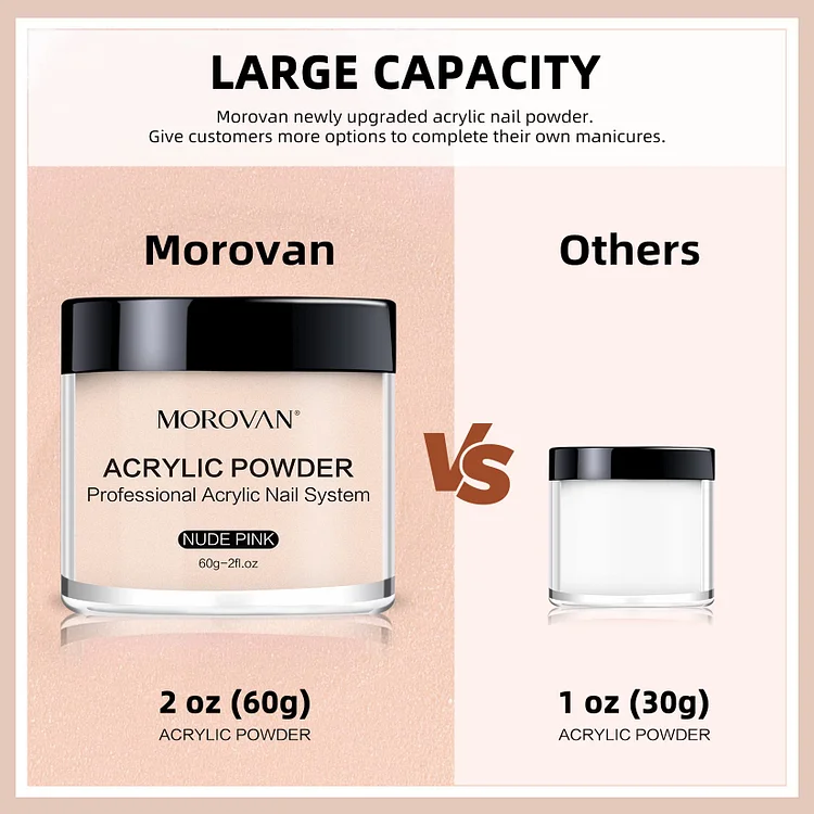 Morovan Nail Acrylic Powder Red Acrylic Nail Powder 2oz Professional Large Acrylic  Nail Powder Polymer Nail Powder for Acrylic Nail Exrension