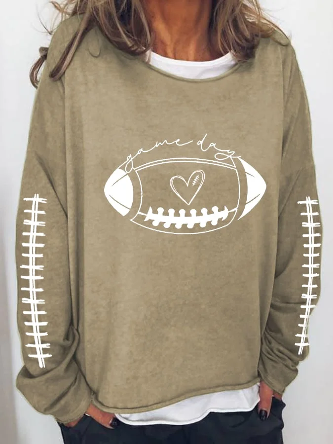 Women's Football Season Game Day Football Lover Casual Long-Sleeve Sweater socialshop