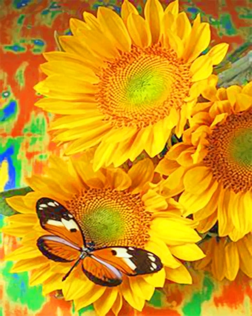 

Butterfly On A Sunflower – Paint By Numbers - 40*50CM, 501 Original