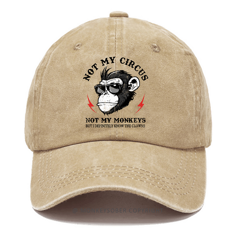 Not My Circus Not My Monkeys But I Definitely Know The Clowns Washed Baseball Caps
