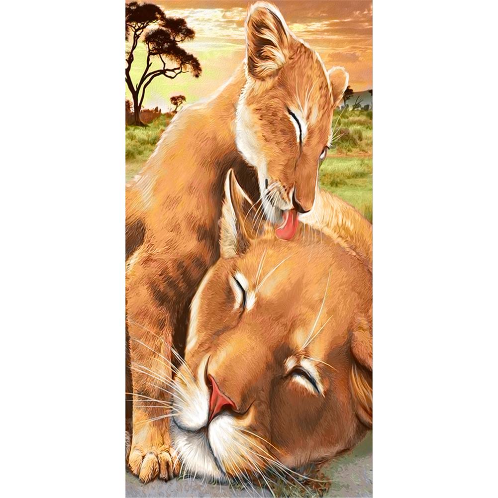 

Lion Baby Mom - Round Drill Diamond Painting - 45*85CM (Big Size), 501 Original