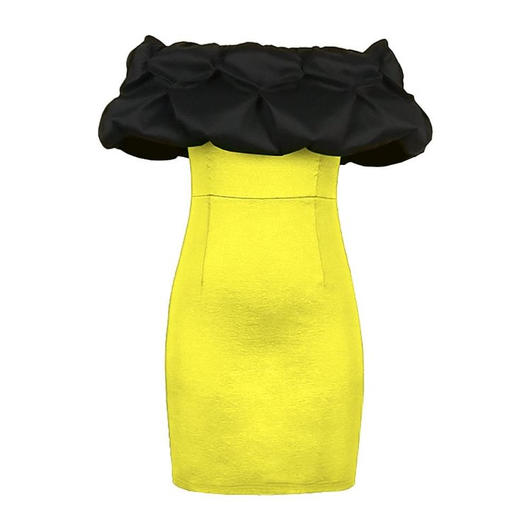 Promsstyle Promsstyle Off shoulder stitching color bodycon mini dress Prom Dress 2023