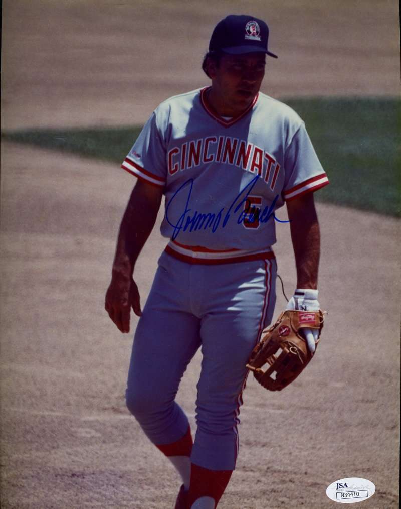 Johnny Bench Jsa Cert 1/1 Original Image 8x10 Photo Poster painting Authentic Autograph