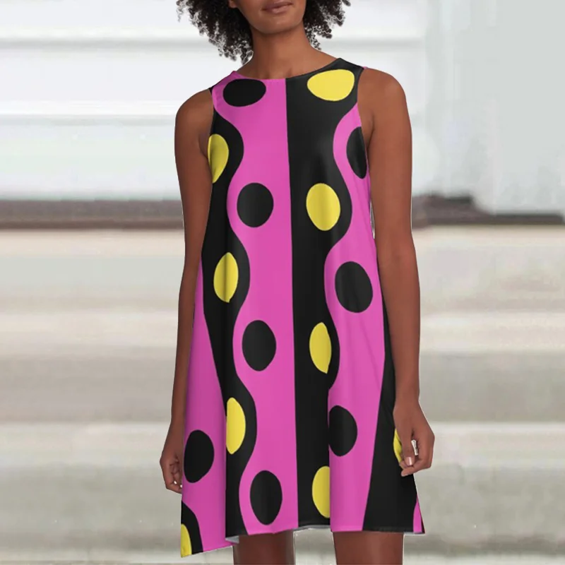 Casual Contrast Polka Dot Print Mini Dress