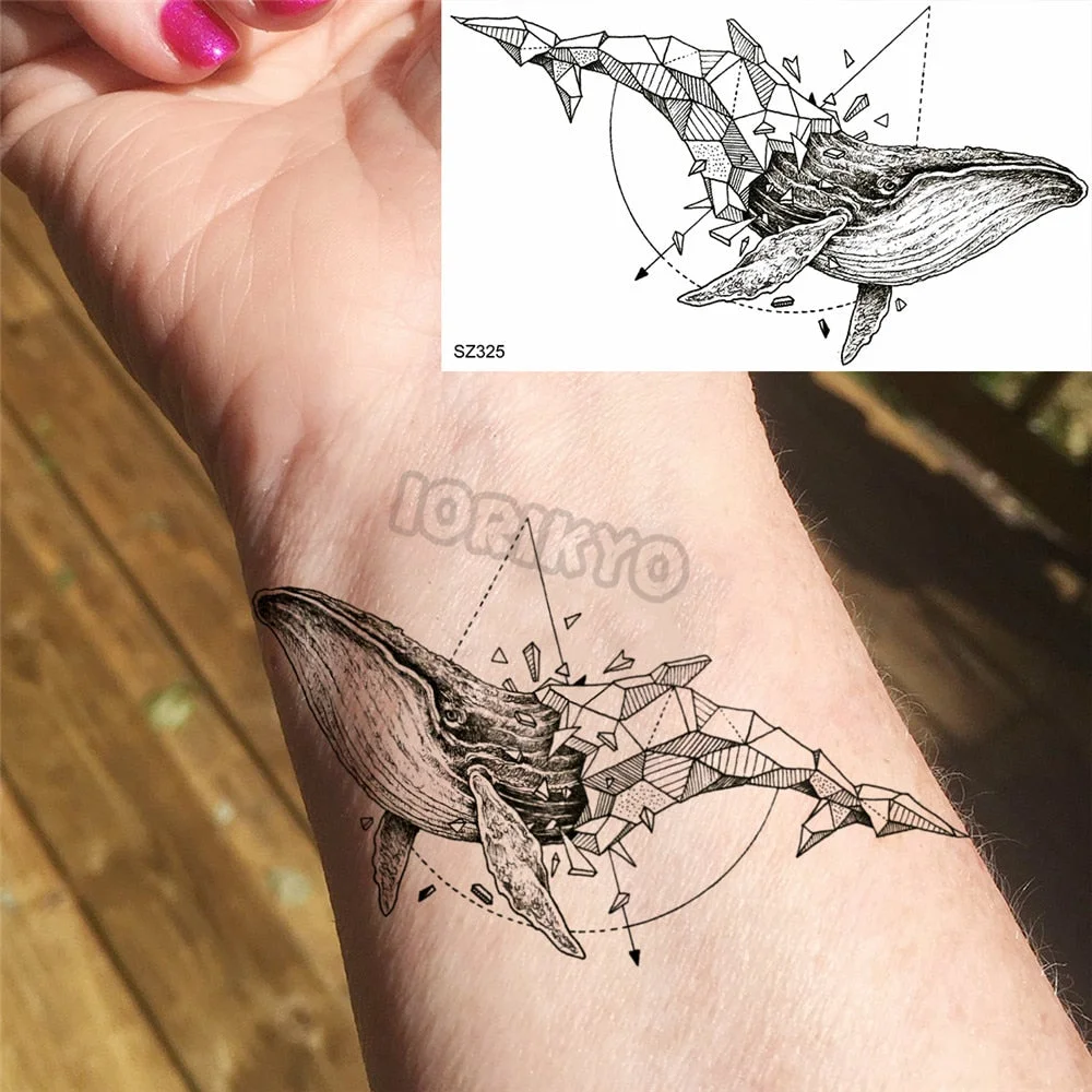 Colorful Hummingbird Small Temporary Tattoos For Women Girls Lavender Plum Blossom Fake Tattoo Sticker Wedding Neck Tatoos Ear