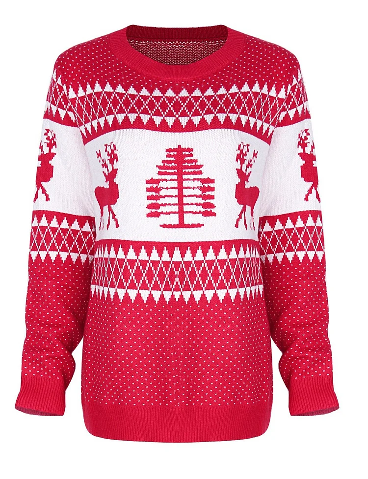 PASUXI Most Popular Customization Winter Loose And Comfortable Lazy Women's Multi-color Long Sleeve Top Knit Christmas Sweater huanwei