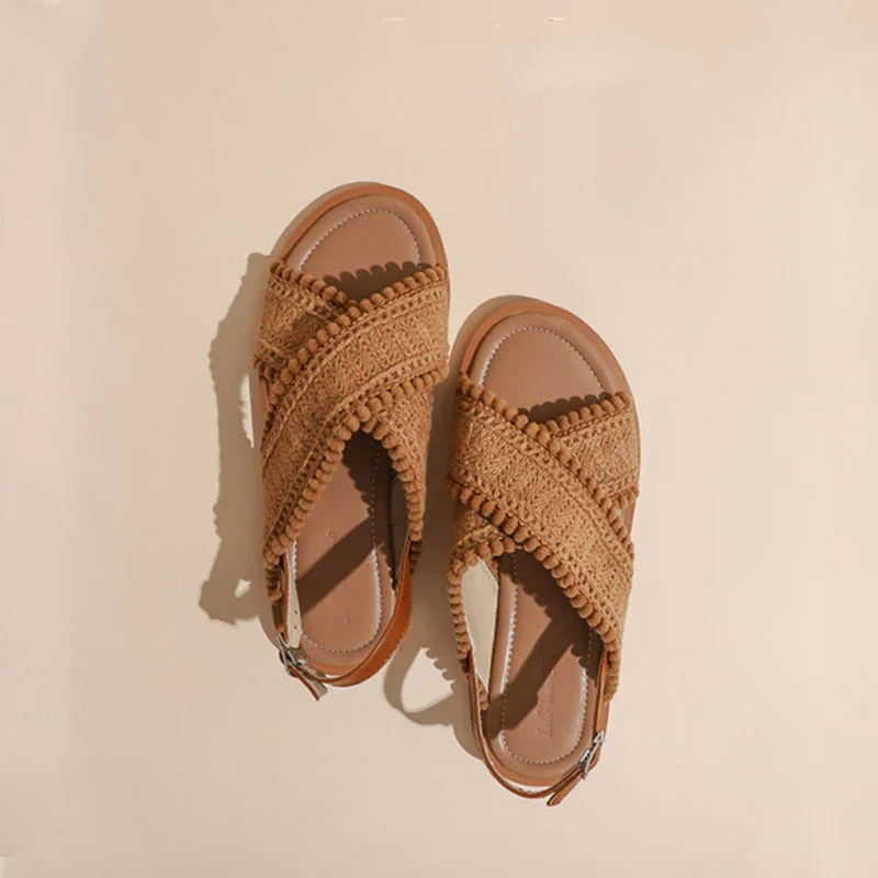 Ethnic style all-match retro Roman sandals