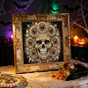 Partial Drill 5D Diamond Painting Kit Skull Abstract 30x30cm(Golden Skull)
