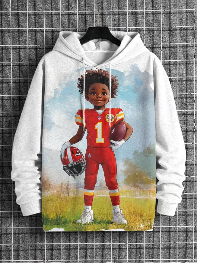 Men's Super Bowl Football Player Print Casual Hoodie