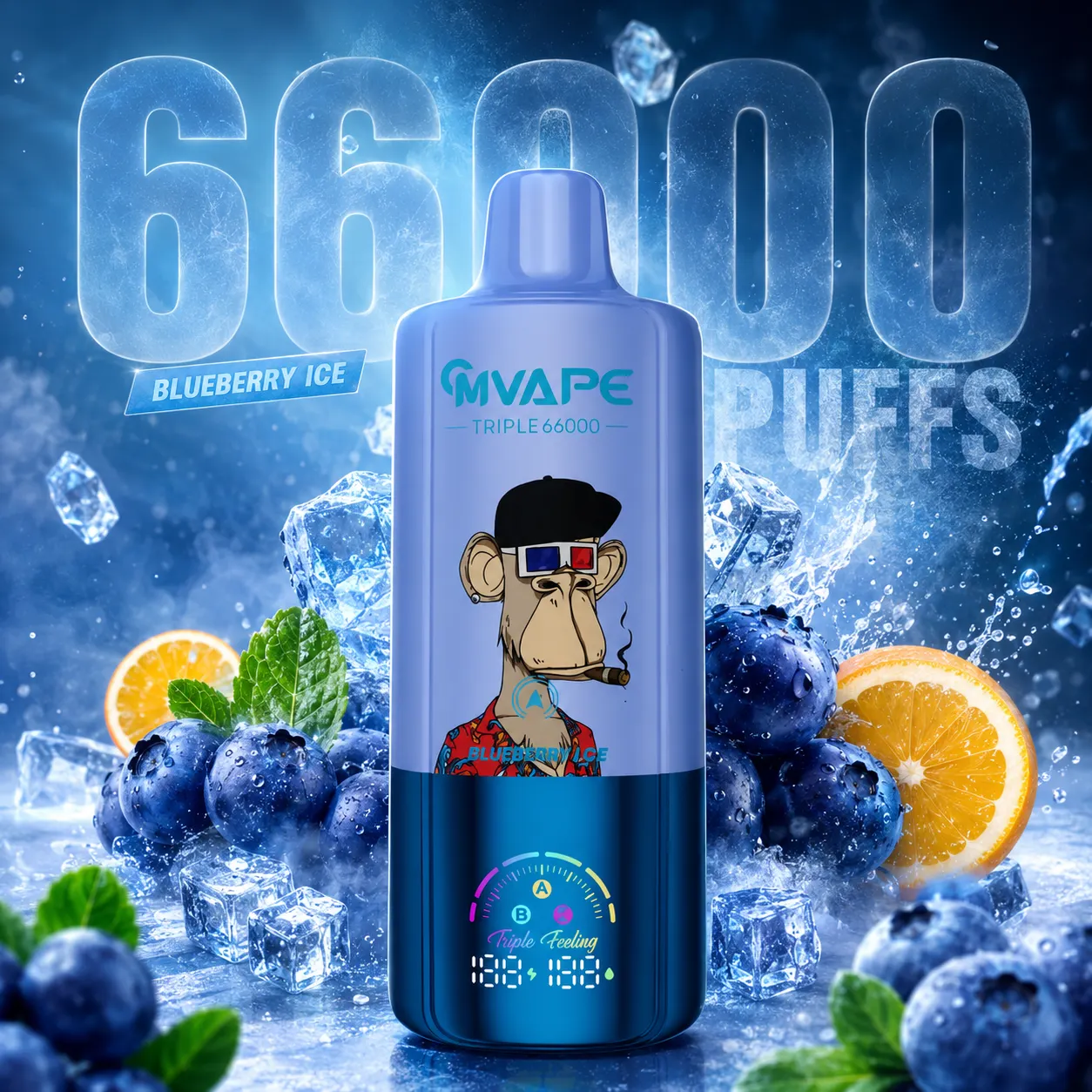 CRYSTAL MARY Pulse Triple 66000 66K Puffs Disposable Vapes 3in1 Taste  fumotvapeshop