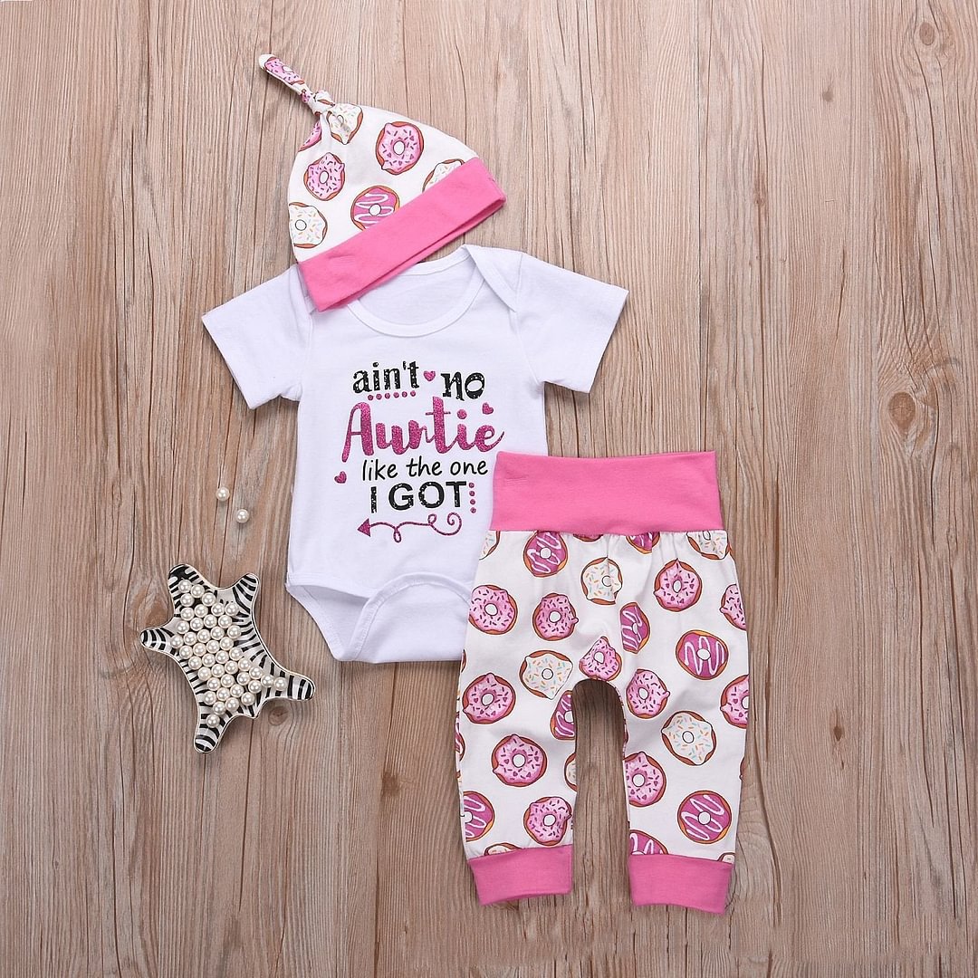 Aint' no auntie like the one i got Donuts Full Printed Baby Set
