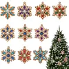 10pcs/set DIY Double-sided Rhinestone Diamond Special Shape Pearl Art Hanging Acrylic  Christmas Tree Ornament Kit