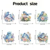 6Pcs Diamond Painting Acrylic Flower Bird Fridge Magnet