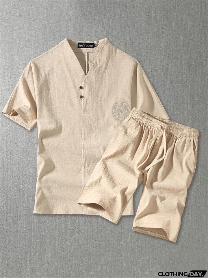 Mens Linen Short Sets