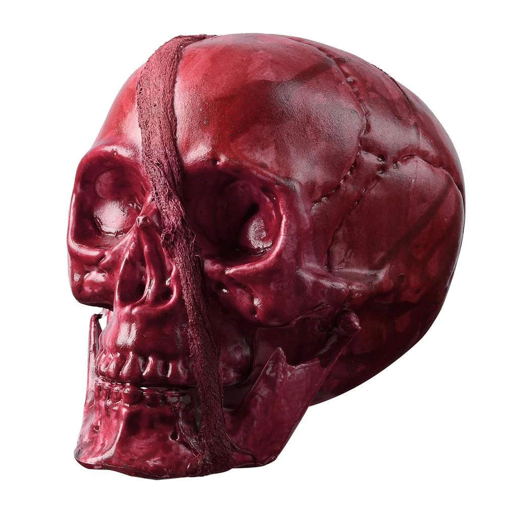 Halloween Prop Skeleton Head Red Party Decor - vzzhome