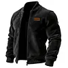Men's Vintage Suede Stand Collar Jacket Baseball Collar Thin Jacket by Inlyline