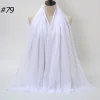Pleated Linen Cotton Scarf Woolen Edge Women Hijab Shawl