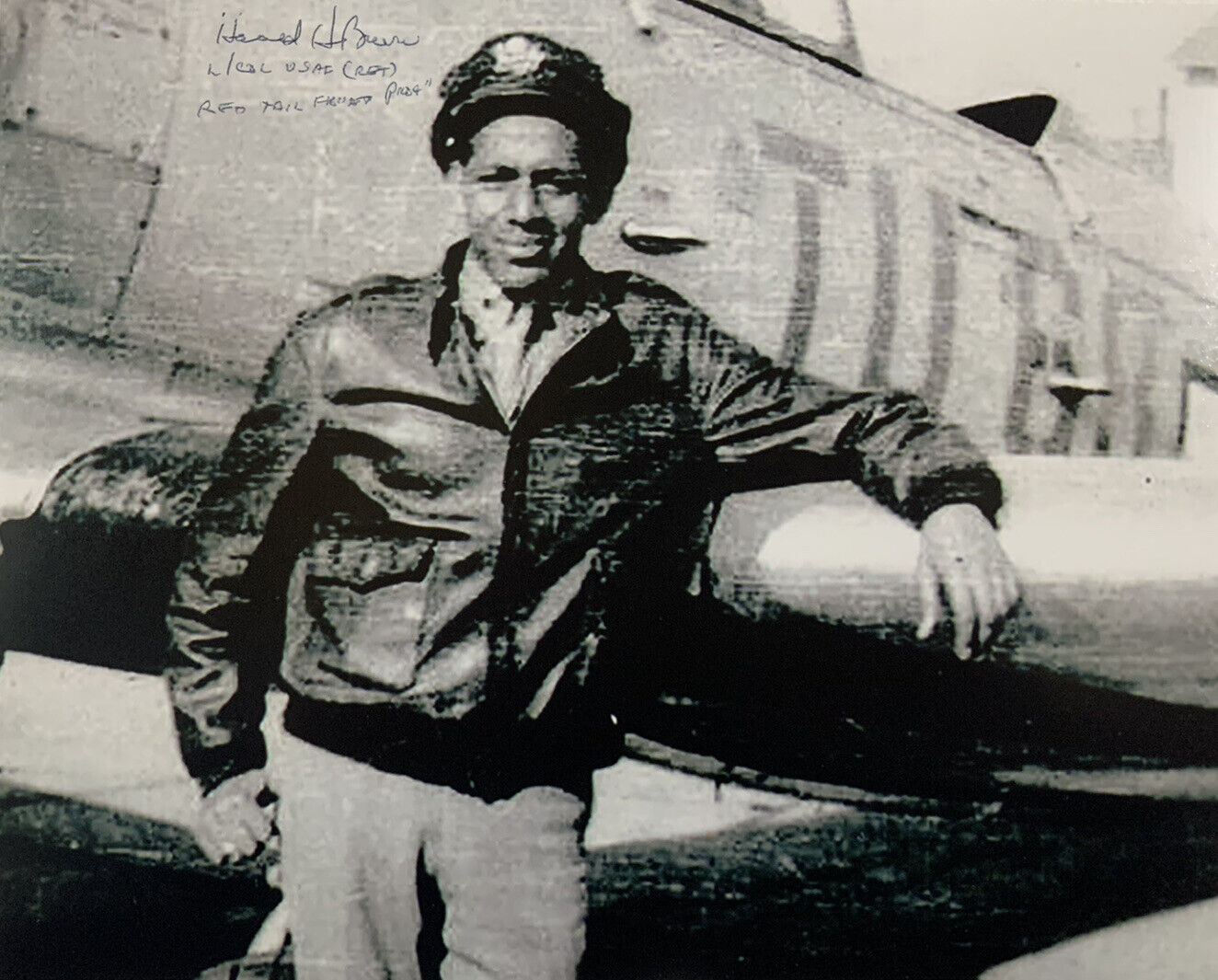 HAROLD BROWN HAND SIGNED 8x10 Photo Poster painting TUSKEGEE AIRMEN AUTOGRAPH AUTHENTIC