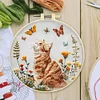 Cat Butterfly-Embroidery Kit