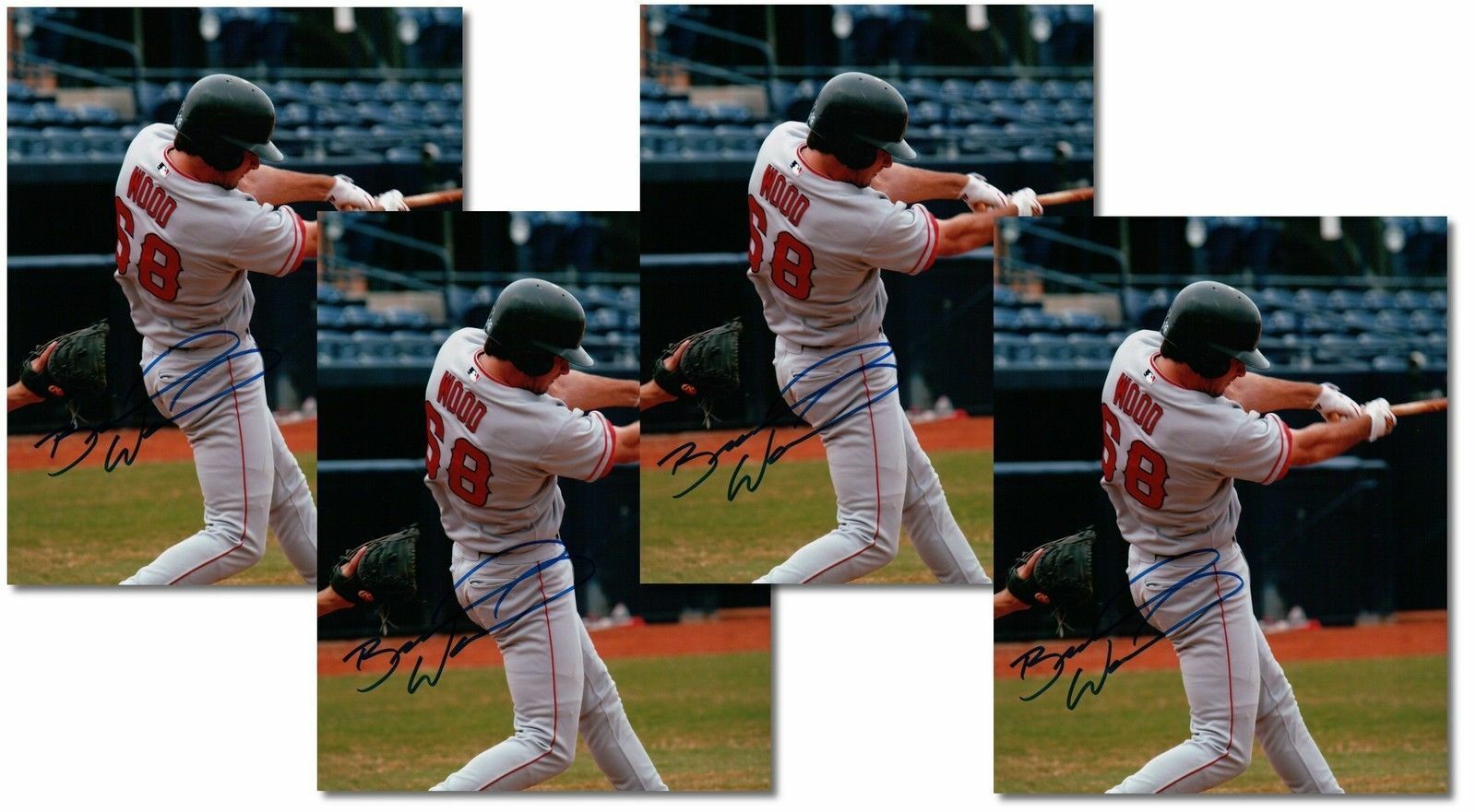 4 Count Lot of Brandon Wood Signed 8X10 Photo Poster painting Autograph Anaheim Angels Auto COA