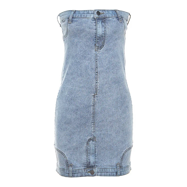 Denim Bodysuit Dress