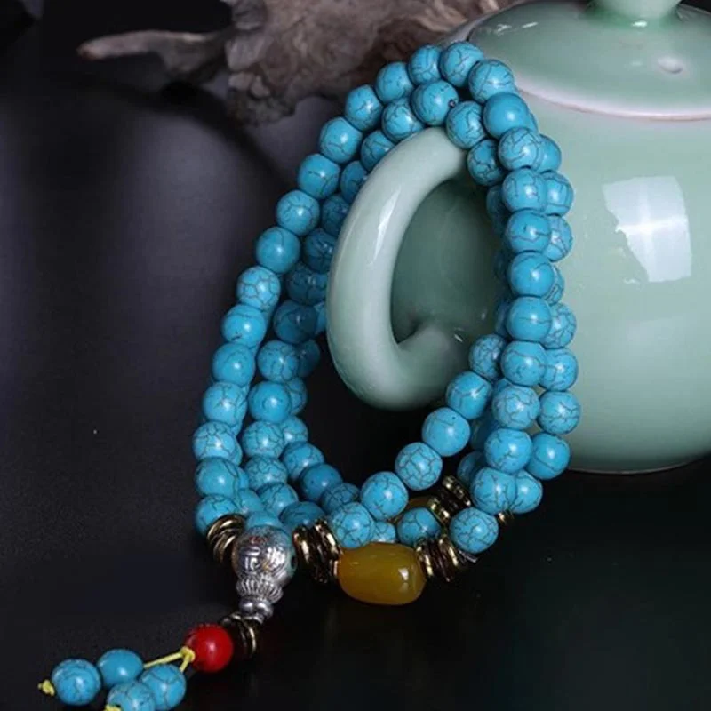 Tibetan Turquoise Harmony Necklace Mala