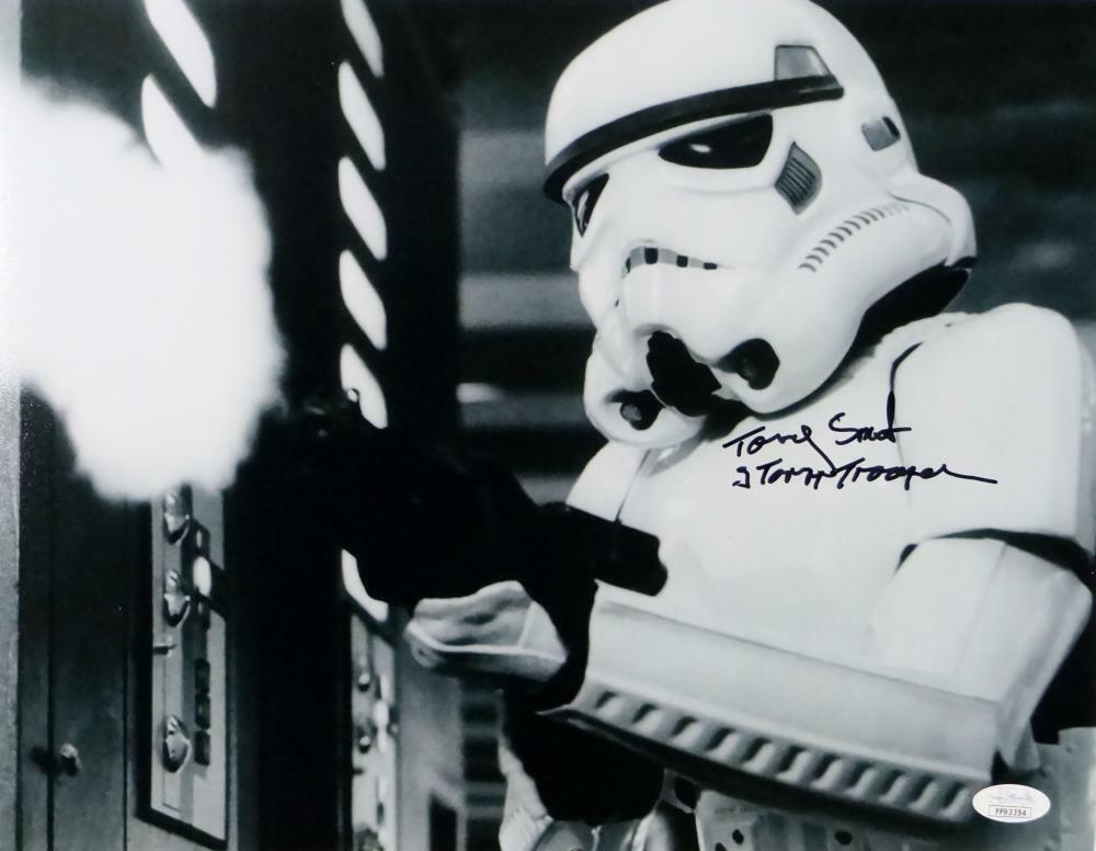 Tony Smith Autographed 11x14 Firing Gun Photo Poster painting w/ Stormtrooper - JSA Auth *Black