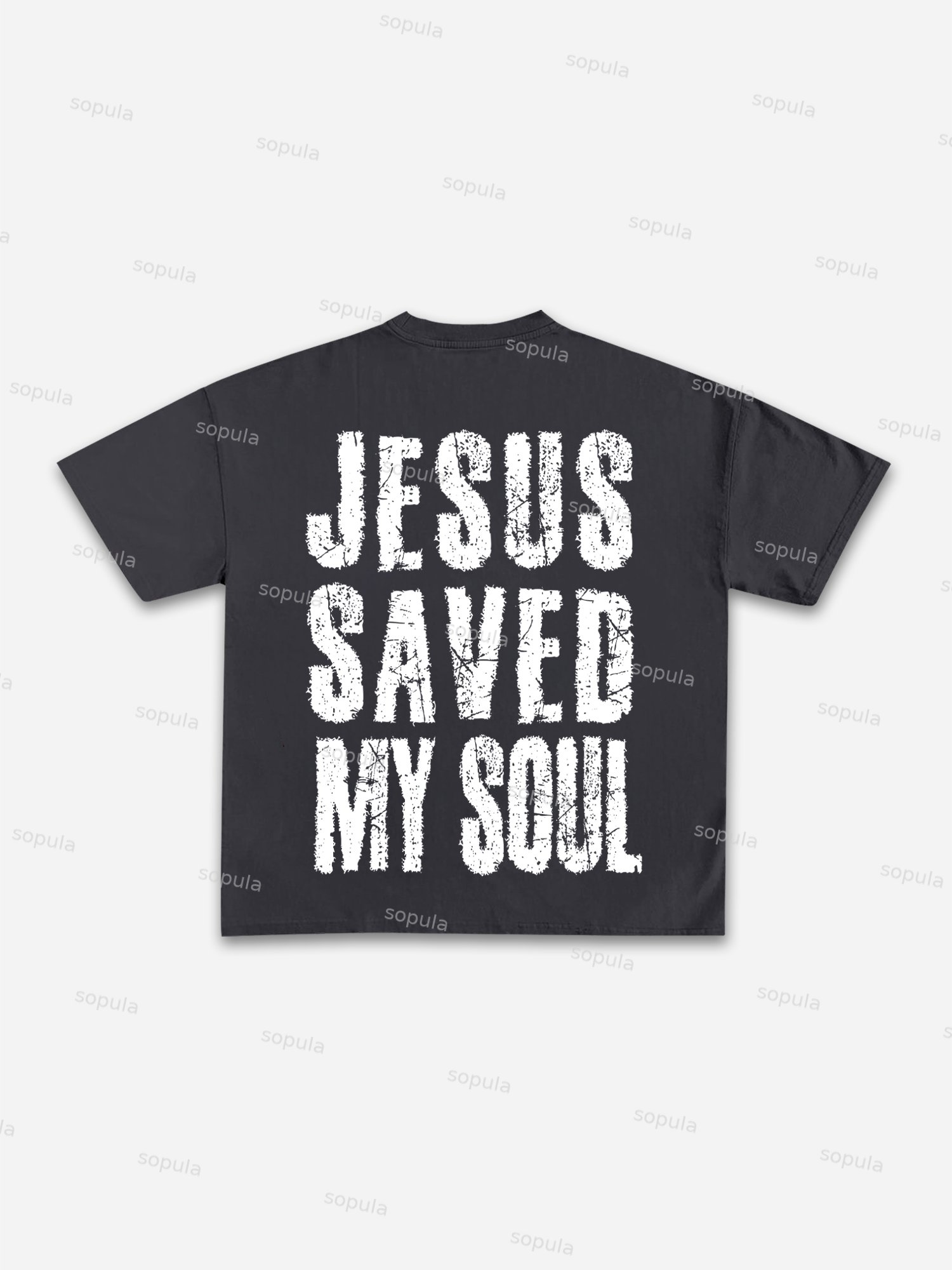 Jesus Saved My Soul Print Cotton T-shirt - Sopula｜Premium Graphic Tees & Graphic Clothing