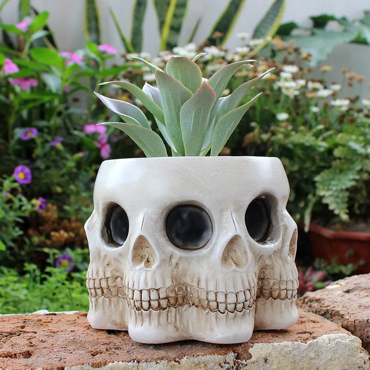 Multifaced Skull Flower Pot | Skull Planter | Poly Face Vase