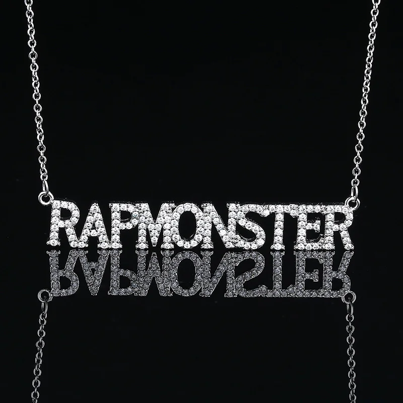 BTS RM RAPMONSTER Gold-plated Diamond Necklace Rose Gold And Silver