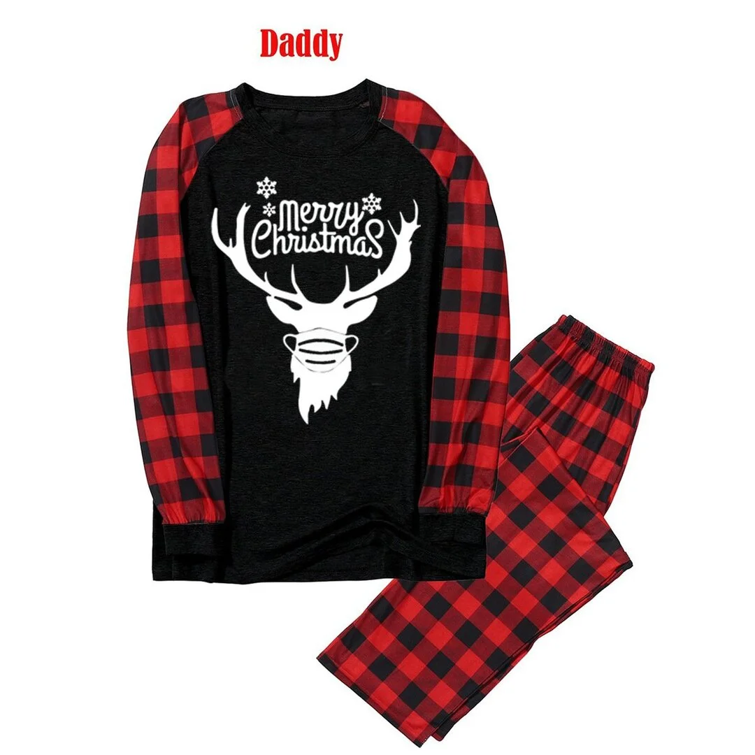 “Merry Christmas” Patterned Family Matching Pajamas Sets
