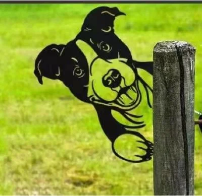 Farm Peeping Cattle Metal Art Outdoor Outdoor Garden Pendant Decoration