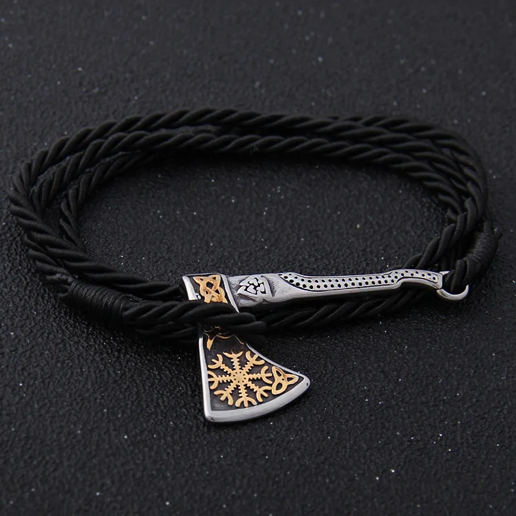 Gold Helm Axe Bracelet