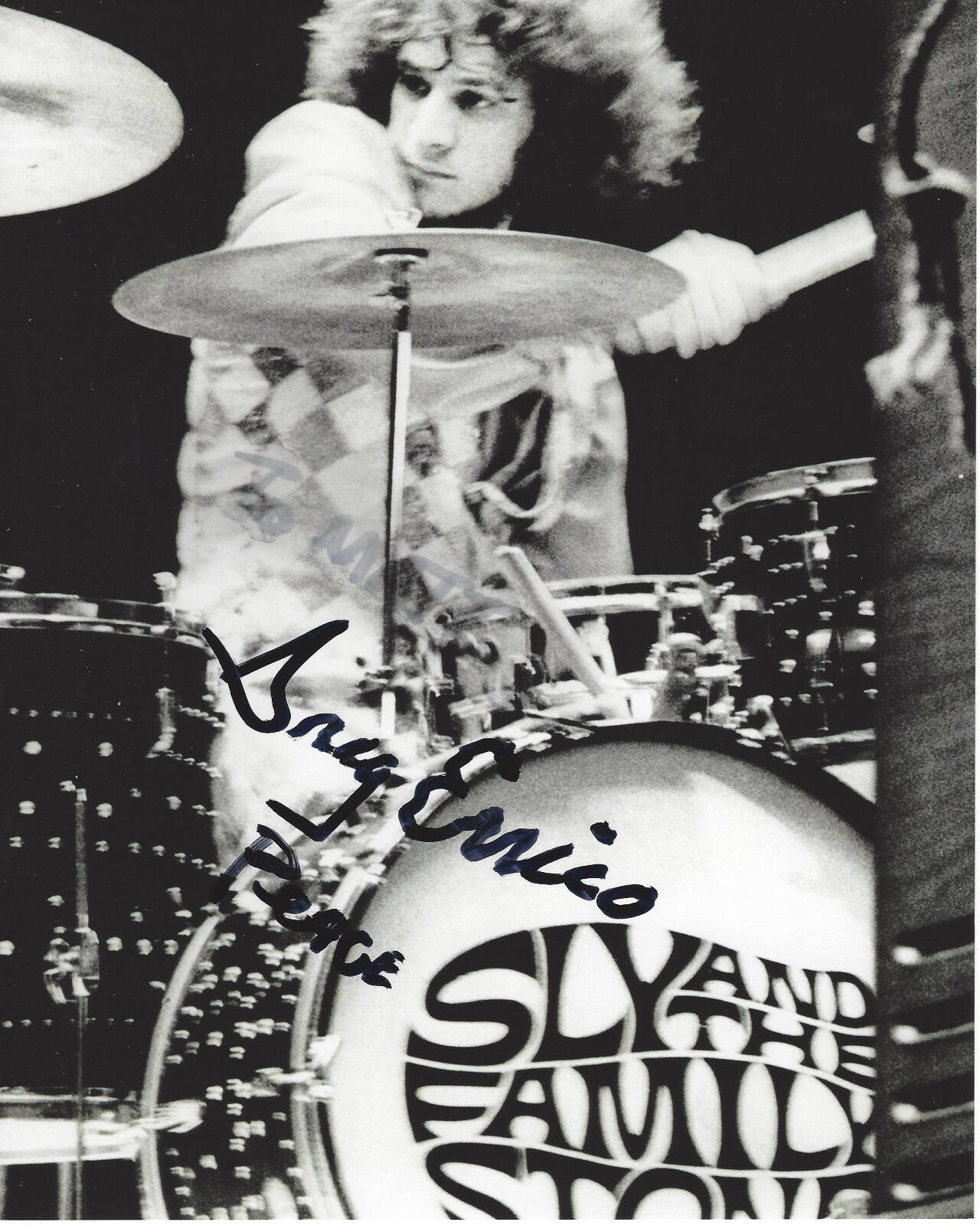 DRUMMER GREG ERRICO SIGNED 'SLY AND THE FAMILY STONE' 8X10 Photo Poster painting B w/COA