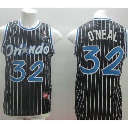 Magic #32 Shaquille O'Neal Black  Throwback Stitched Youth NBA Jersey