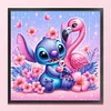 Stitch And The Flamingos-11CT Stamped Cross Stitch 40*40cm/15.75*15.75in