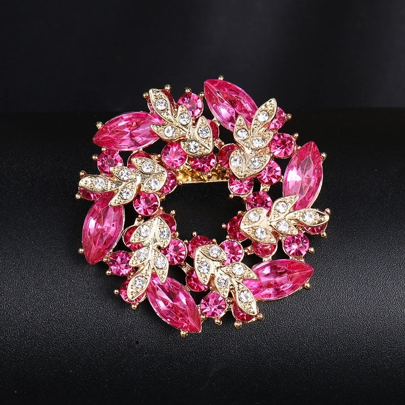 Korean Style Pin Flower Alloy Plating Rhinestones Women’S Brooches