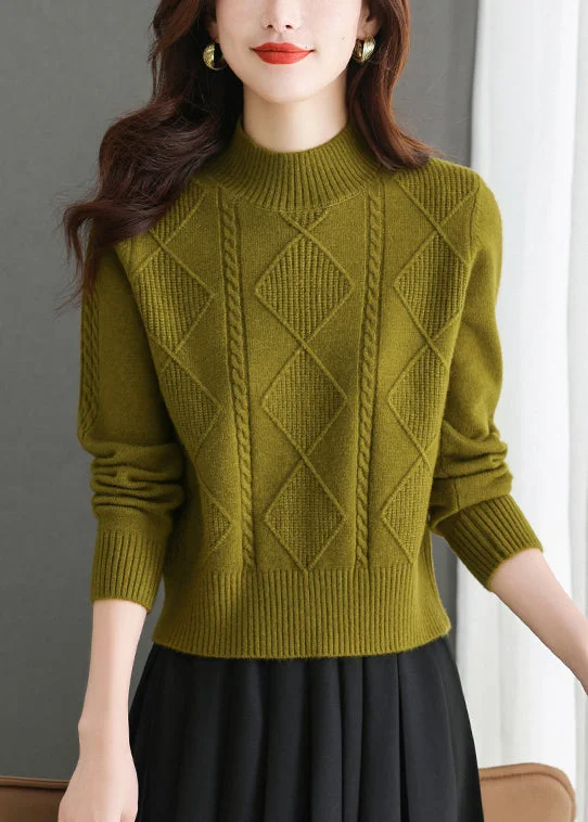 Italian Mustard Color Soft Comfy Short Woolen Sweaters Spring